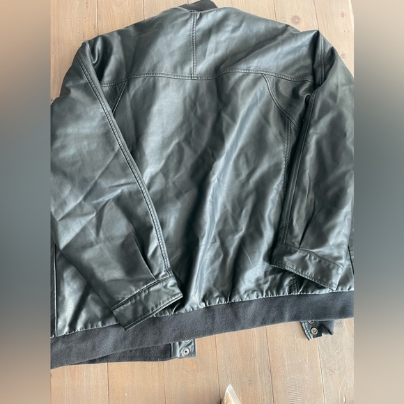 We the free Wild Rose Vegan Leather Bomber Jacket Black Free People Size XL NWT - Picture 5 of 8